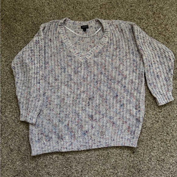 torrid Sweaters - Torrid Multicolor Ribbed Chunky Knit V-Neck Sweater